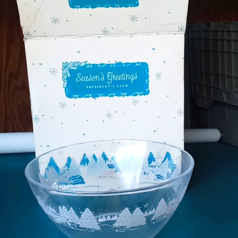 It is a Christmas glass bowl